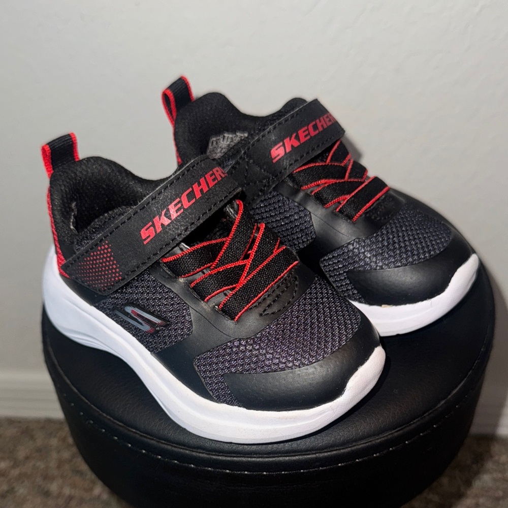 Skechers Kids Black and Red Athletic Sneakers